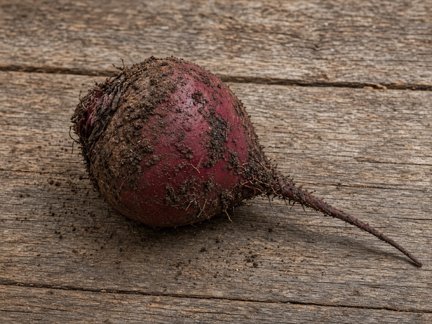 Rote Bete mit Erde